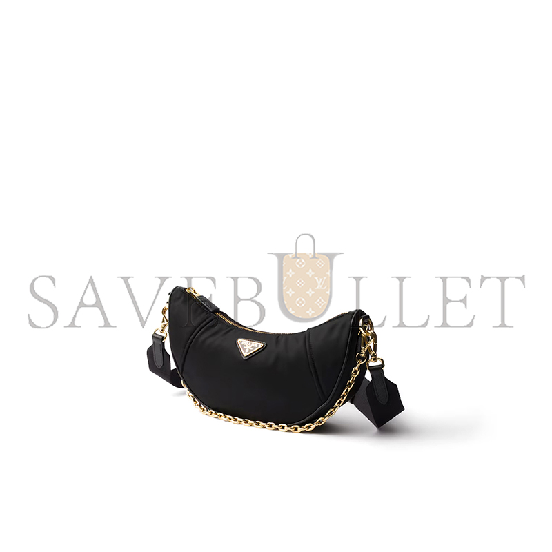 PRADA DEMI-LUNE RE-NYLON SHOULDER BAG 1BH222 (30*13.5*6cm)